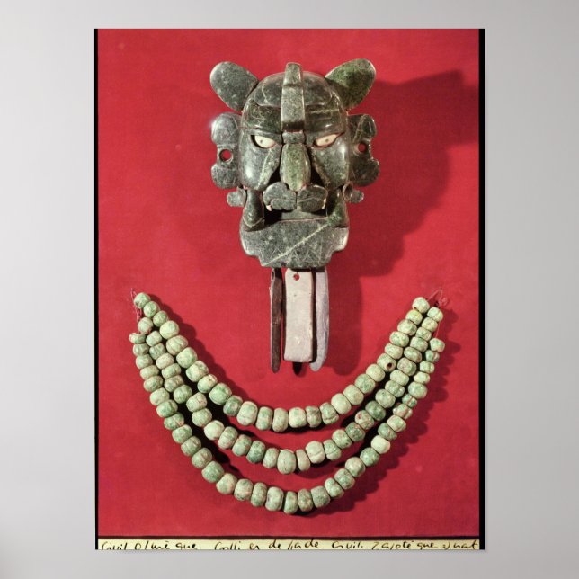 Póster Zapotec pectoral la forma de máscara que represent (Frente)