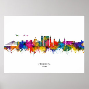 Póster Zaragoza España horizonte