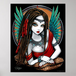 Póster Zaria Tribal Azteca Mesoamérica Angel Poster