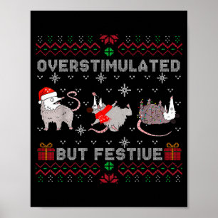 Póster Zarigüeya Festiva Pero Sobrestimulada Suéter Feo C