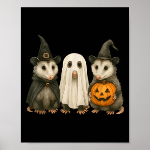 Póster Zarigüeya Halloween Ssum Bruja Fantasma Calabaza
