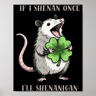 Póster Zarigüeya si travesuras enfermo día de San Patrici