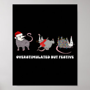 Póster Zarigüeyas de Santa Divertidas Sobrestimuladas Per