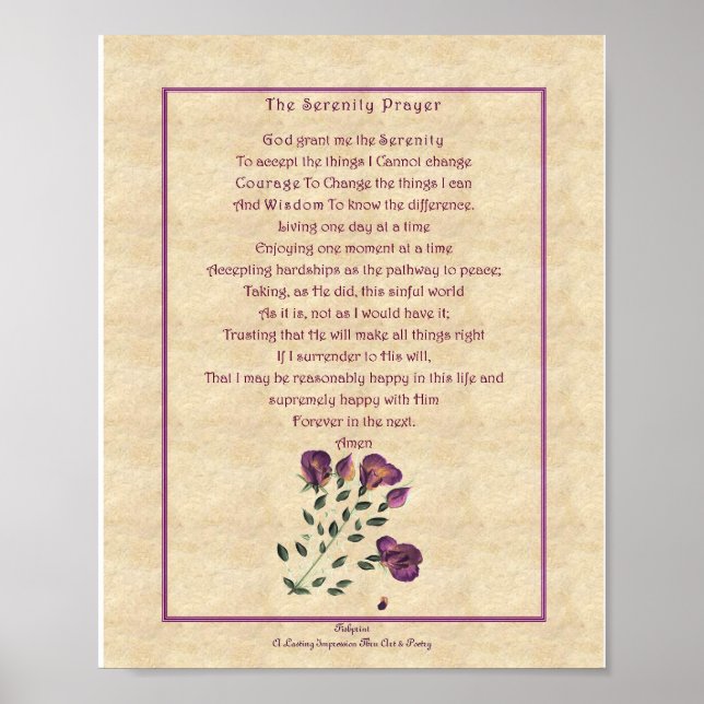 Póster zazzle Serenety Prayer (Frente)