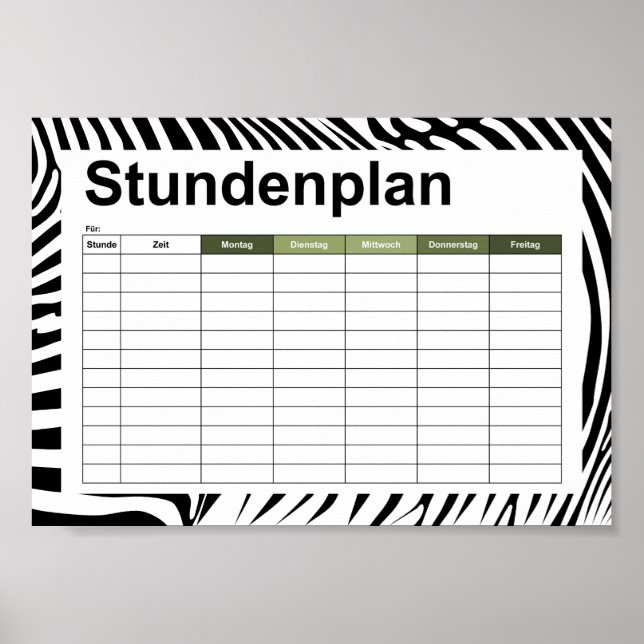 Póster Zebra Animalprint (Frente)