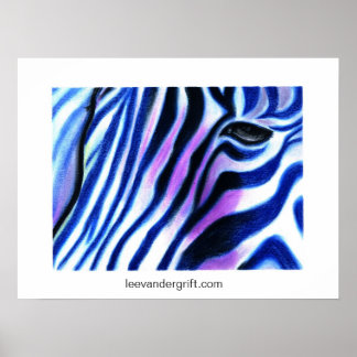 Póster Zebra Blue, leevandergrift.com