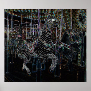 Póster Zebra brillante