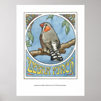 Póster Zebra Finch Nouveau