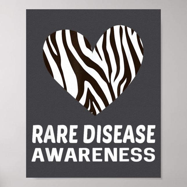 Póster Zebra Heart Rare Disease Awareness Gift 2020  (Frente)