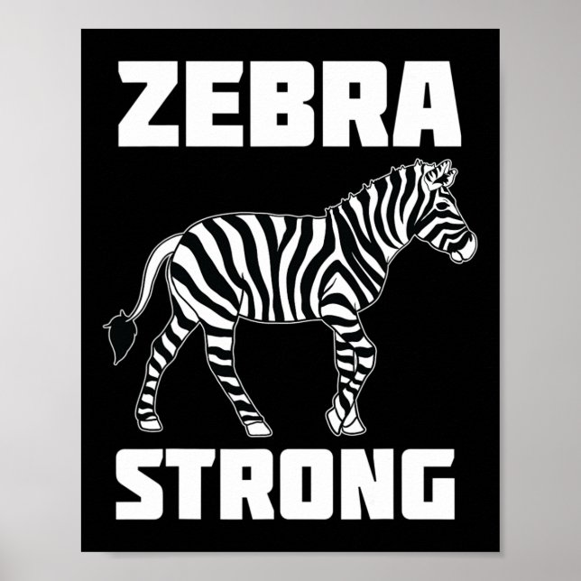 Póster Zebra Strong Ehlers Danlos Síndrome Wareness Warne (Frente)