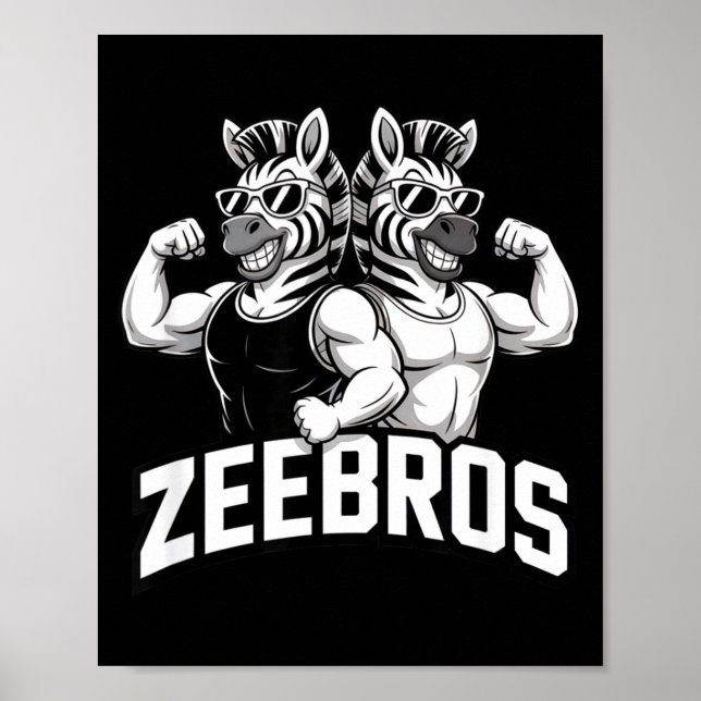 Póster Zeebros Cute Zebra Duo Design For Zebros Lovers  (Frente)