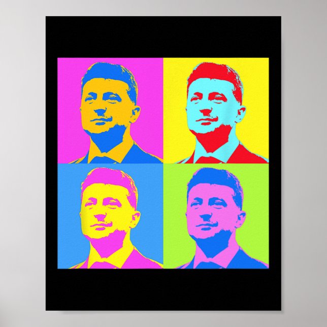 Póster Zelensky De pie con Ucrania Ucranianos Apoyo Pop (Frente)