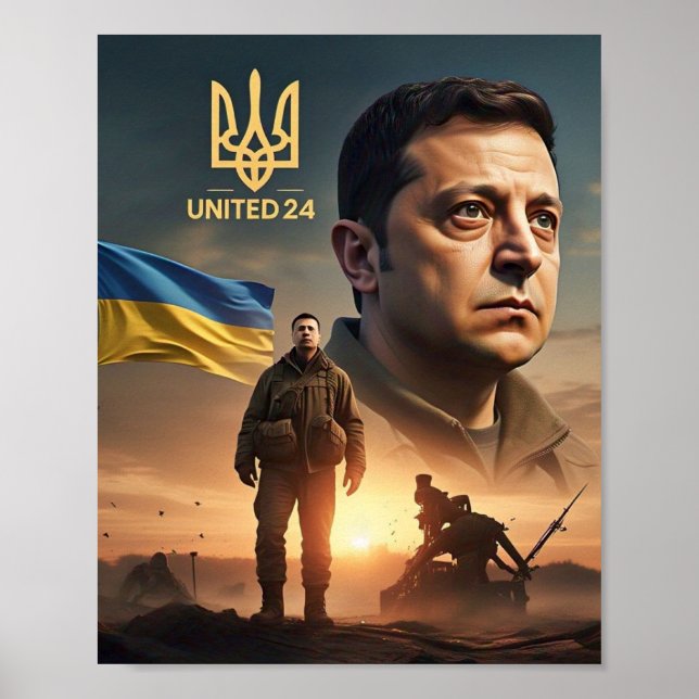 Póster Zelenskyy Presidente ucraniano Poster del Muro (Frente)
