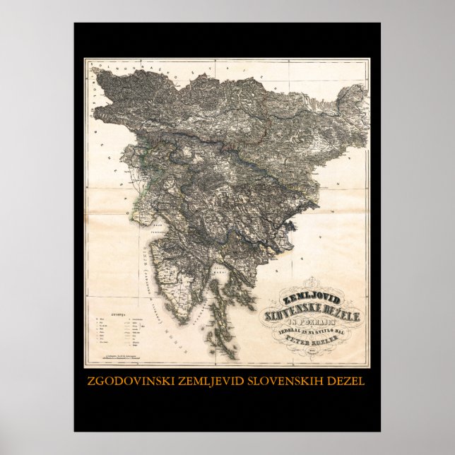 Póster Zemljovid Slovenske dezele en pokrajin (Frente)