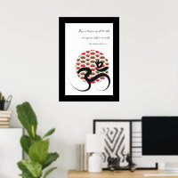Zen Asia Red Sun Yoga Calligrafía moderna Om Aum