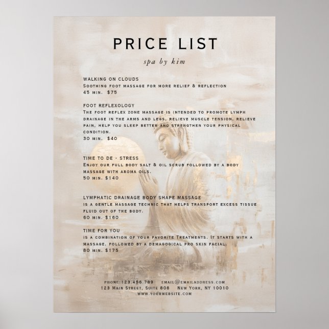 Póster Zen Buddha Healing Spa Salon  (Frente)