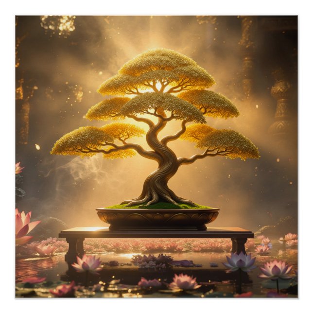 PÓSTER ZEN BUDDHISM - BONSAI TREE - (Anverso)