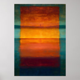 Póster Zen Celestial Campo de Color Abstracto Horizonte O