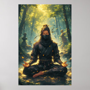 Póster Zen del guerrero de la sombra
