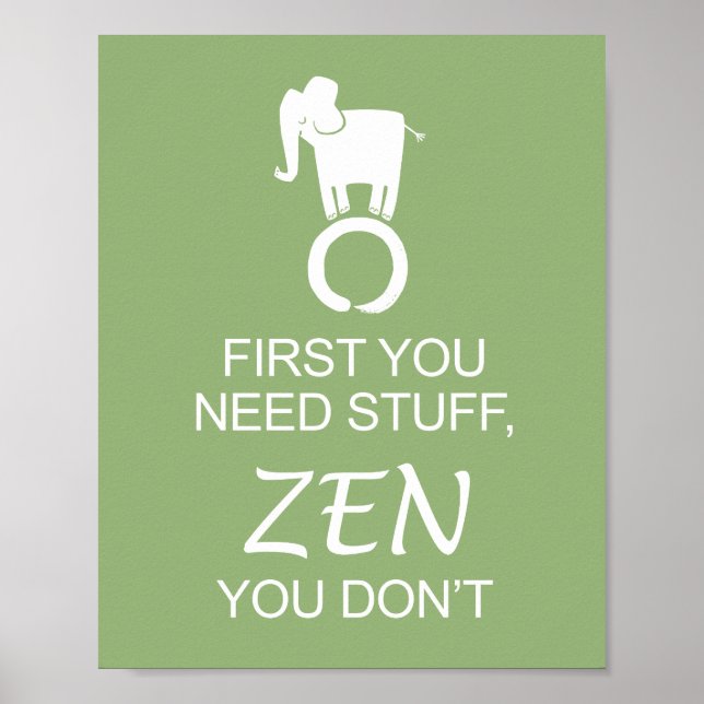 Póster Zen Elephant Enso Simplify (Frente)