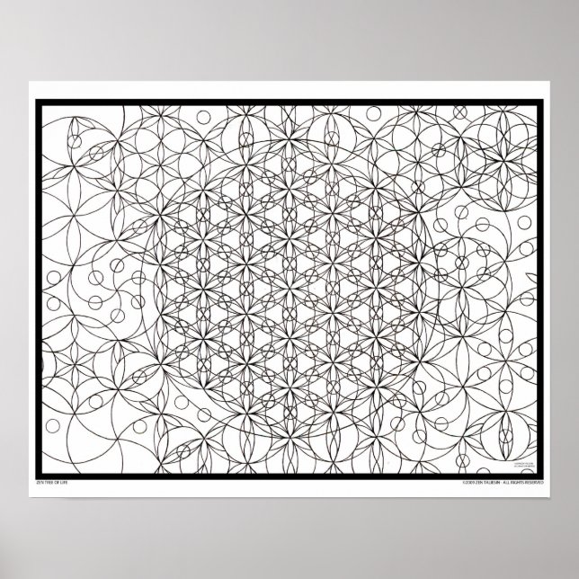 Póster Zen Flower of Life Coloring Poster (Frente)