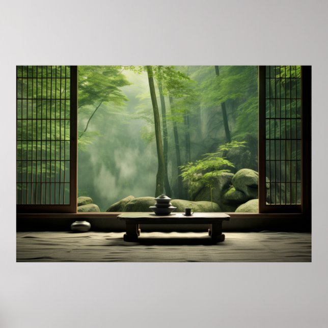 Póster Zen Garden Tranquilidad Tranquila Naturaleza (Frente)