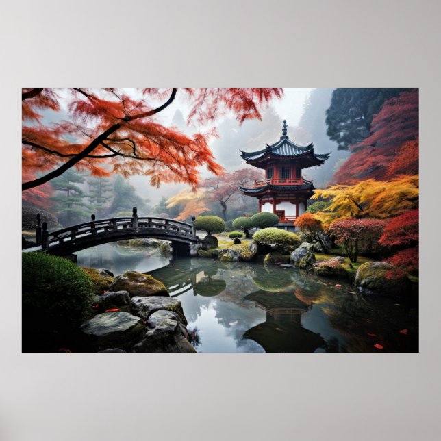 Póster Zen Garden Tranquilidad Tranquila Naturaleza (Frente)