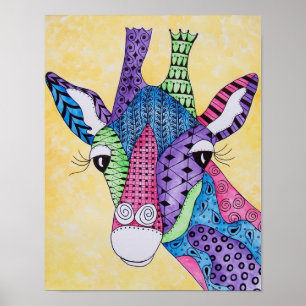 Póster Zen Giraffe Animal Poster
