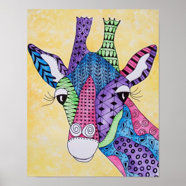 Póster Zen Giraffe Animal Poster (Frente)