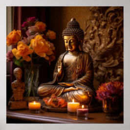 Póster Zen Meditación Buda 1