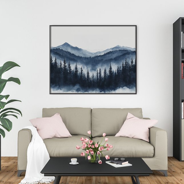 Póster Zen Mountain Forest Minimalist Wall Art (Subido por el creador)