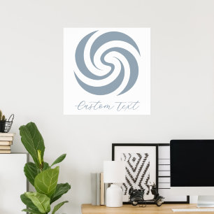 Póster Zen Vintage Espiral Mineral Azul con Texto Persona