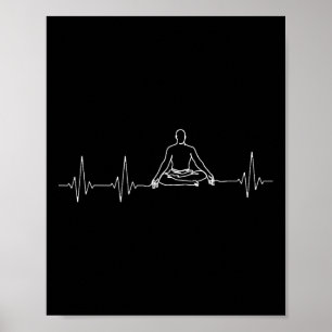 Póster Zen Yoga y Meditación Latido del Corazón con Cruz