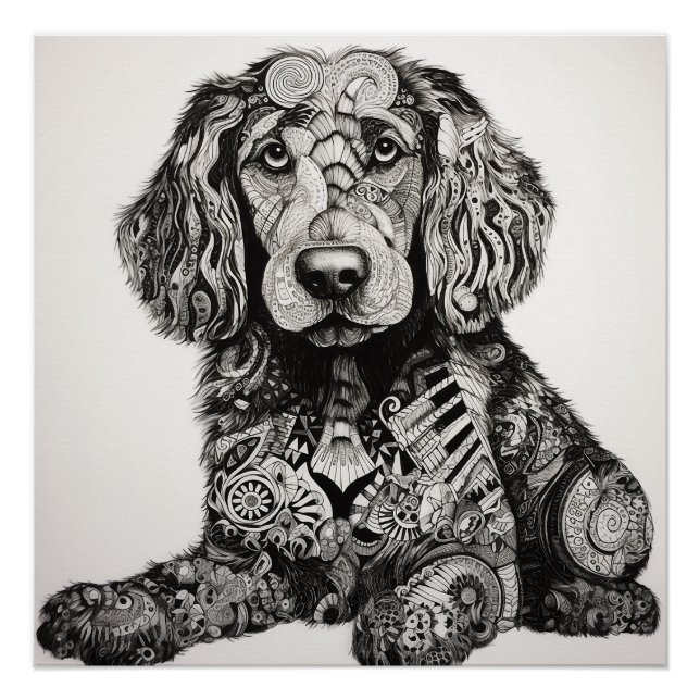 Póster Zentangle Dog (Anverso)