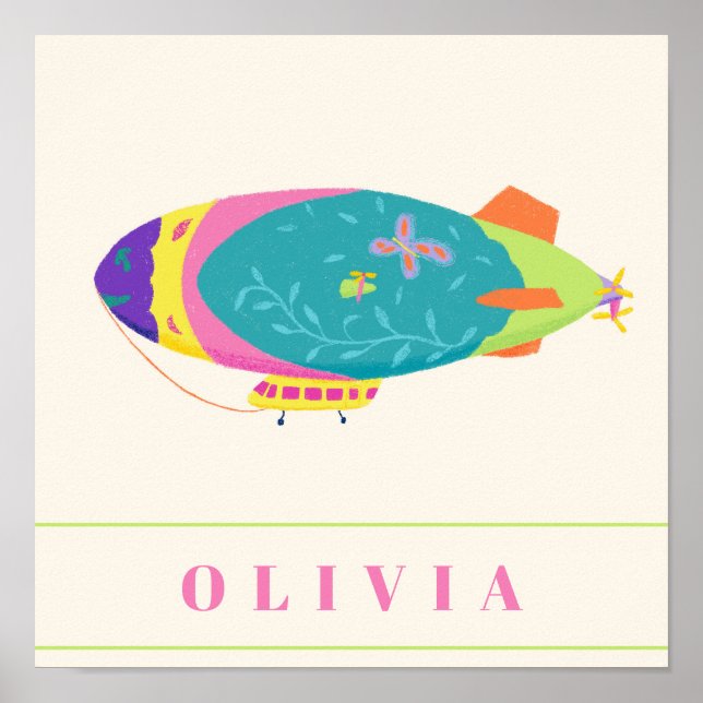 Póster 'Zeppelin' del conjunto de 3 "The Dream To Fly" (Frente)