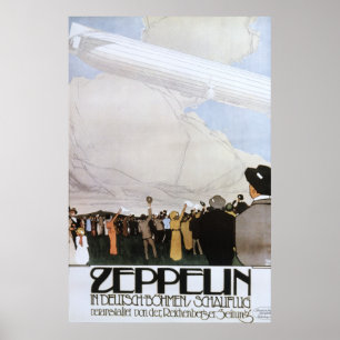 Póster Zeppelin en Deutsch Bohmen Schauflug