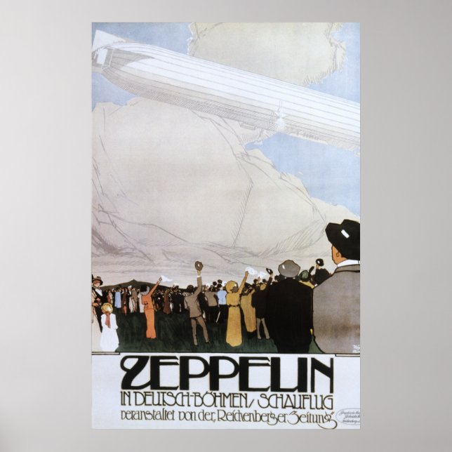 Póster Zeppelin en Deutsch Bohmen Schauflug (Frente)