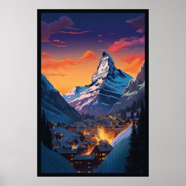 Póster Zermatt, Matterhorn, Suiza, Poster (Frente)