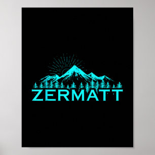 Póster Zermatt Montañas Alpes alpino Suiza Conmutador Alp