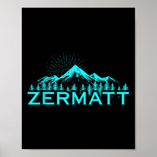 Póster Zermatt Mountains Alpine Skiing Swiss Alps Switzer