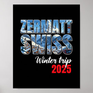 Póster Zermatt Suiza Viaje de Invierno 2025 Esquí Alpino 