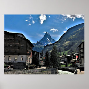 Póster Zermatt y el Matterhorn
