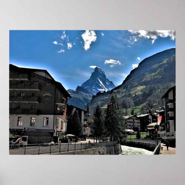 Póster Zermatt y el Matterhorn (Frente)