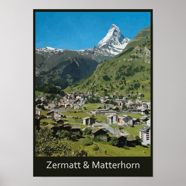 Póster Zermatt y Monte Matterhorn (Frente)