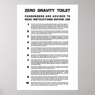 Póster Zero Gravity Bathroom Full black text