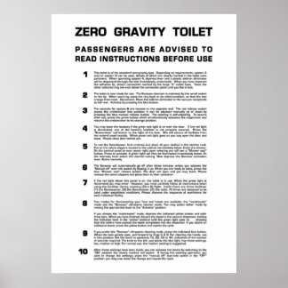 Póster Zero Gravity Bathroom  Full black text