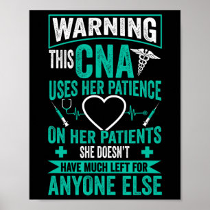 Póster Zertifizierte Pflegeistentin Geschenk Cna Nurse -