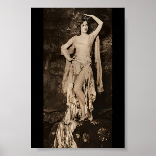 Póster Ziegfeld Follies Chica Blanche Satchell ... años 2