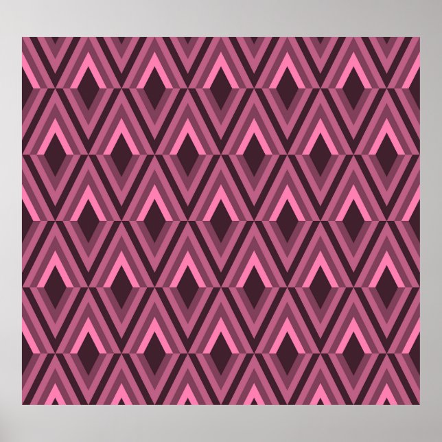 Póster Zig Zag de origen geométrico sin soldadura (Frente)