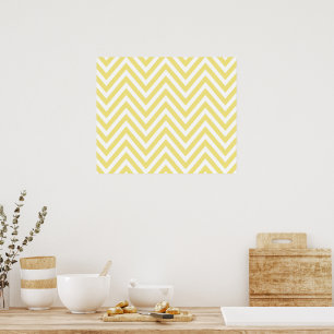 Póster Zigzag amarillo, chevron amarillo, patrón geométri